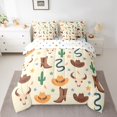 thumbnail image 2 of Erosebridal Western Boot Bedding Twin Size, Cowboy Cowgirl Bed in a Bag Twin size, Sheep Skeleton Decor, Reversible 7pcs, 2 of 6