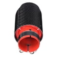 thumbnail image 4 of BR Punta de escape universal Garganta trasera Fibra de carbono brillante Tubo rojo Recto Entrada de 2,5 pulgadas Salida única de 3,5 pulgadas, 4 of 10