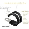 thumbnail image 3 of shiyou-Cable Clamp, Lokman 12 Pack 1 Inch Stainless Steel Cable Clamp, Pipe Clamp, Metal Clamp, Rubber Cushioned (1 Inch), 3 of 4