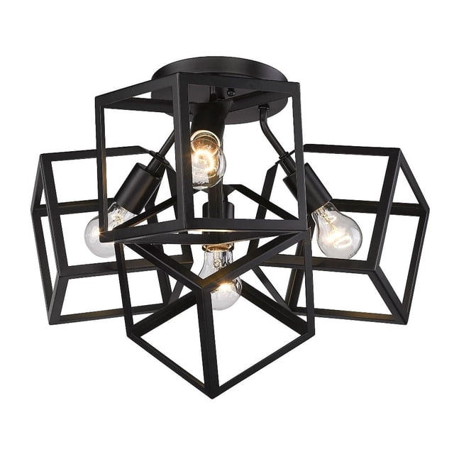 Golden Lighting Cassio BLK 4 Light Semi-Flush in Matte Black