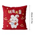 thumbnail image 2 of Hot6sl Ofertas Del Día 4 Almohada En Feliz Año Nuevo, 18 X 18 Pulgadas, Almohada En Algodón, Caracas En Cacao, Fiesta Decorativa En Invierno para Sofá, 2 of 5