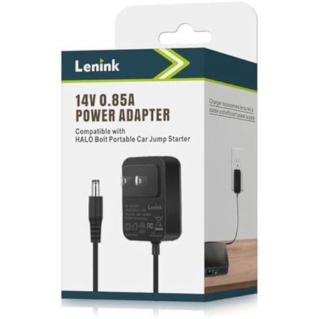 0829 Charger Compatible with Halo Bolt 1201, 14V Power Supply AC Adapter Wall Plug for Portable Car Jump Starter