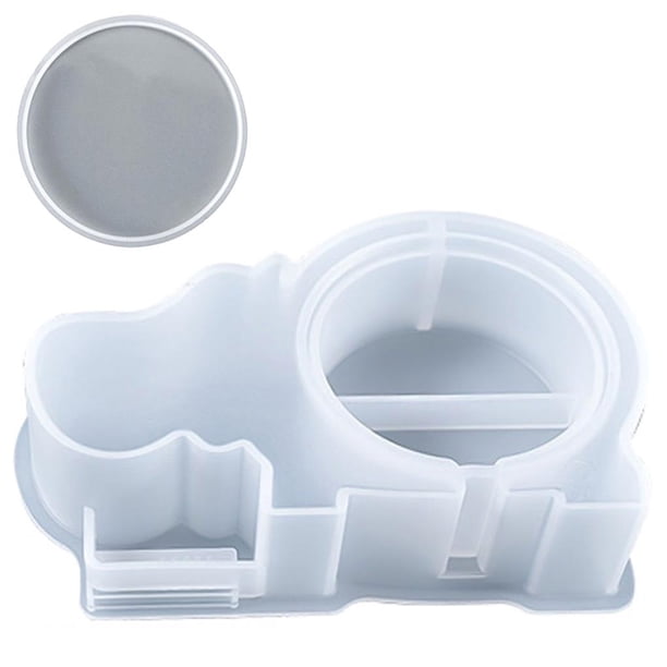 Inteprter Hucha de resina de hipopótamo Animal, molde de silicona para espejo, hucha epoxi, molde para decoración del hogar, manualidades DIY, molde de Artesanía No.1 Inteprter HA027319-01