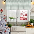 thumbnail image 5 of Green White Curtain Valances for Windows, Kitchen Valance Window Treatments Panel 2 Pack, Modern Minimalist Ombre Abstract Stripes Rod Pocket Short Curtains for Bathroom Bedroom 42 x 12 Inch, 5 of 8