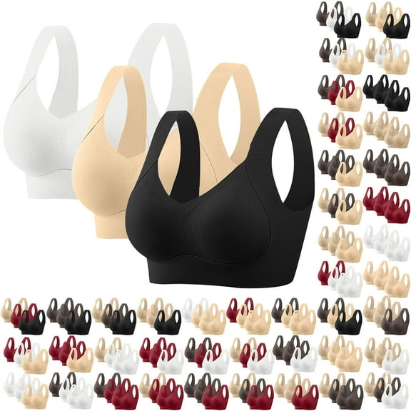 BiZtdJrK Sports Bras for Women Seamless Push up Wireless Bra No Underwire High Impact Breathable Bralettes, Coffee, XXXXL