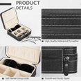 thumbnail image 5 of Travel Sunglass Organizer Case with 3 Slots - Leather Zippered Box for Glasses and Jewelry Storage Solution, 5 of 5
