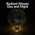 thumbnail image 3 of Sunnydaze Deep Ocean Swirl 10" Mosaic Glass Outdoor Gazing Globe with Solar Light, 3 of 11