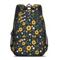 thumbnail image 2 of Sunflower and Bee Black Pattern Cute School Backpack Bag with Padded Back and Adjustable Shoulder Straps 16.9 X 12.6 X 5.9 Inches, 2 of 5