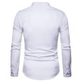 thumbnail image 4 of Camisas de Vestir de Cuello de Banda de Manga Larga Con Bordado Floral Casual Para Hombres Odeerbi ODB-6, 4 of 4