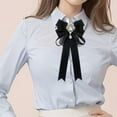 thumbnail image 6 of Pre Tied Bow Tie Women Bowknot Collar Tie Cotton Adjustable Shirt Ribbon for Ladies Office Uniform, 6 of 9