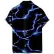 thumbnail image 2 of Camisas s Para Hombre Nueva impresión 3d Impresión digital Camisa de manga corta suelta informal (Navy, XL), 2 of 5