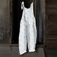thumbnail image 7 of Iaqnaocc Jumpsuits for Women Overalls Casual Loose Adjustable Straps Floral Print Long Pant with Pockets Overalls for Women Dressy Trendy Outfits Clothes Blue S, 7 of 7