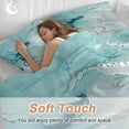 thumbnail image 5 of Aqua Marble Bedding 3 Piece Duvet Cover Set Queen Size, Modern Abstract Gradient Water Fluid Art Soft Microfiber Comforter Cover with Zipper Closure & Pillowcases, Wrinkle & FadeResistant Quilt Cover, 5 of 9