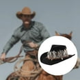 thumbnail image 1 of Sombrero de vaquero occidental con elegante sombrero de sol de borde ancho para un espectáculo de campamento de fiesta temático Negro, 1 of 10
