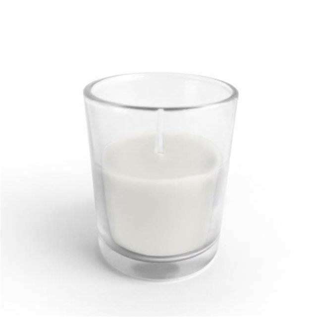 Jeco CVZ-017-8 Bougies Chauffe-Plat Rondes en Verre, Blanc - 96 Pcs