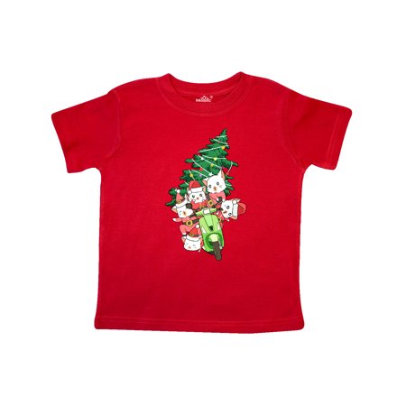 

Inktastic Kawaii Cats Christmas Scooter Gift Toddler Boy or Toddler Girl T-Shirt