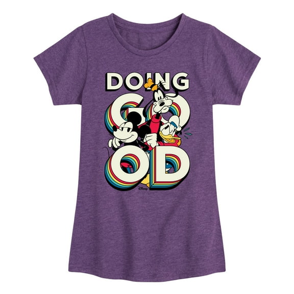 Disney - Mickey & Friends - Mickey, Donald, & Goofy - Doing Good - Toddler And Youth Girls Short Sleeve Graphic T-Shirt