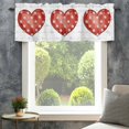 thumbnail image 4 of Valentine's Day Farmhouse Short Window Curtain Valances, Red Love Polka Dots Lines Minimalist Rod Pocket Kitchen Valances for Living Room Bedroom Bathroom Cafe 42" x 18", 4 of 8
