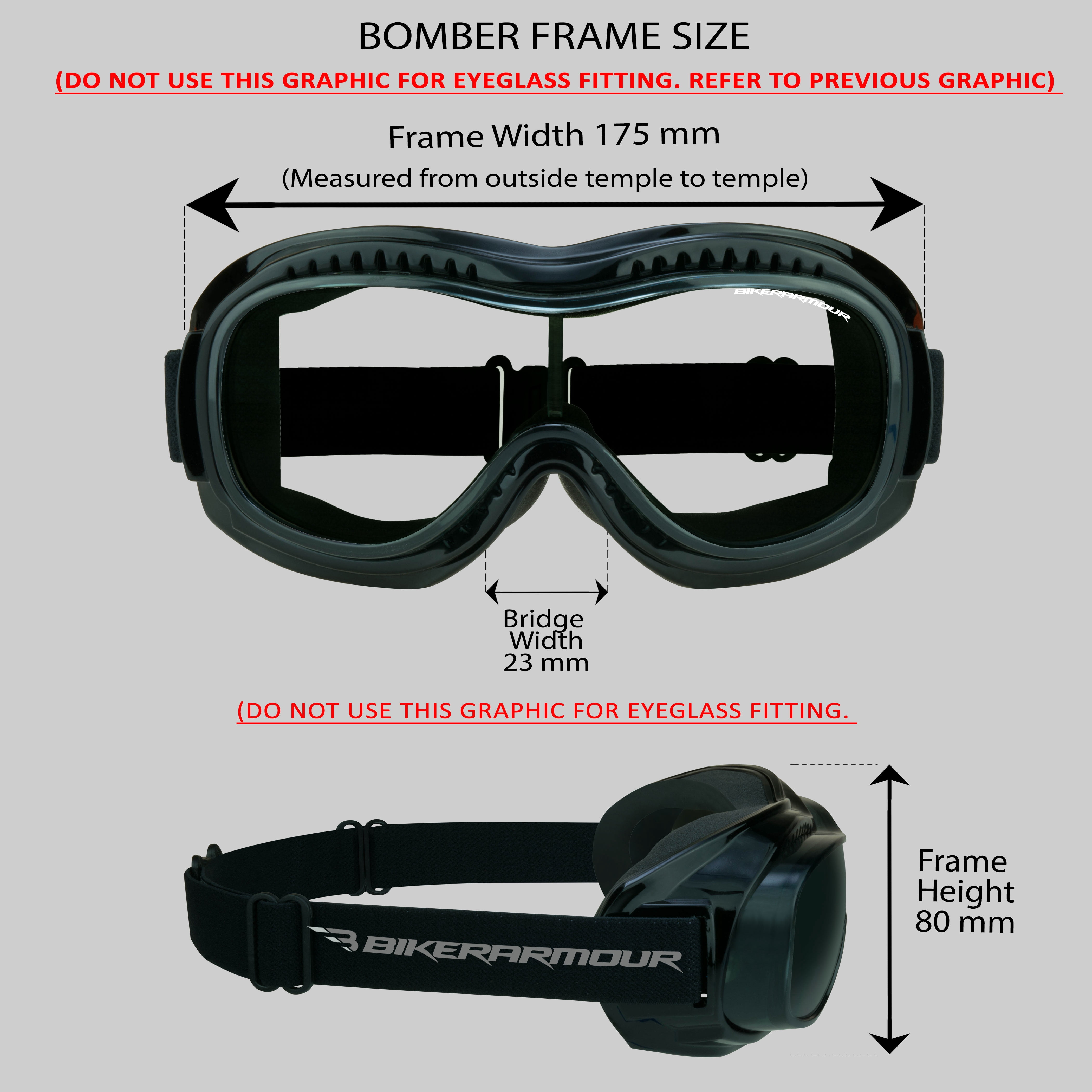 Bikershades Fit-over RX Glasses Clear & Yellow Goggles Prescription for Motorcycle Riding
