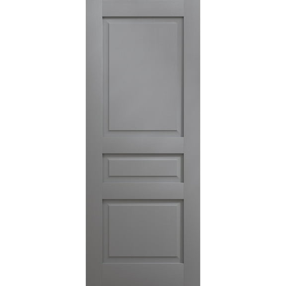 Slab Door Panel 18 x 80 inches | Ego 5012 Painted Grey Oak | Wood Veneer Doors | Pocket Closet Sliding Barn