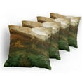 thumbnail image 5 of Ambesonne Landscape Throw Pillow Cover 4 Pack, Valley with Full Moon, 24", Fern Green Cinnamon, 5 of 7
