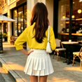 thumbnail image 4 of Girls Polo Shirt Summer Slim Fit Short Sleeve School Uniform Collared Polo Shirts for Girls Back to School Yellow,7-8 Years, 4 of 6