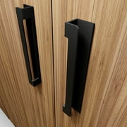 HRX Glass PH01- Black- Self-Stick Pull Handles for Kitchen Cabinet and Closet Doors