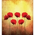 thumbnail image 3 of Poppy Flower Duvet Cover Set, Poppies on Old Aged Retro Featured Backdrop Design Past Days Drama, Decorative 3 Piece Bedding Set with 2 Pillow Shams, King Size, Scarlet Pale Yellow, by Ambesonne, 3 of 3