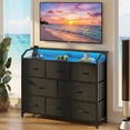 thumbnail image 3 of CONCETTA LED TV Stand Dresser, Fits TVs up to 45 Inches, LED Lights & Power Outlet, 8 Fabric Drawers Storage for Bedroom Living Room, Black, 3 of 9