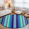 thumbnail image 2 of Round Area Rugs 6Ft, Mexican Style Non-Slip Washable Circle Rugs Carpet, Colorful Mexico Stripes Teal Blue Indoor Outdoor Rug Floor Mats Throw Runner for Bedroom Living Room Bathroom, 2 of 8