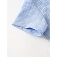 thumbnail image 5 of Fdqin Boys Summer Outfits 6 Pcs Beach Short Sleeve Button Down Shirts and Shorts Vacation Texture Sets for Kids Blue White Black 9-10 Years, 5 of 7