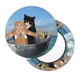 thumbnail image 2 of Naloa Two Brave Cats Are Floating On The Sea Iceberg Round Bar Stool Cushion Cover 12-14 inch, Fits Kitchen, Office, Restaurant Chairs - 14 inch, 2 of 7