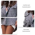 thumbnail image 1 of Camisa de manga larga para mujer camisa informal a cuadros camisa de manga larga abrigo diseño de solapa botón frontal camisa para ir de compras negro XL ANGGREK Otros, 1 of 6