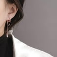 thumbnail image 2 of Solid 925 Sterling Silver CZ Hoop Earrings Chain for Women Teens Hoop Earrings Tassel, 2 of 13