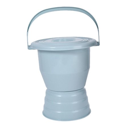 Wswqop Spittoon with Lid And Handle Chamber Pot Easy Movement Household Potty Pot Potty Blue