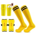 thumbnail image 2 of Youth Football Gear Kit, Shin Guards Soccer Adult, Shin Guard Socks, Youth Football Pads, with Long Adjustable Secure Straps, Complete 6-Piece Set Including 2 Soccer Socks, 2 Shin, 2 of 3