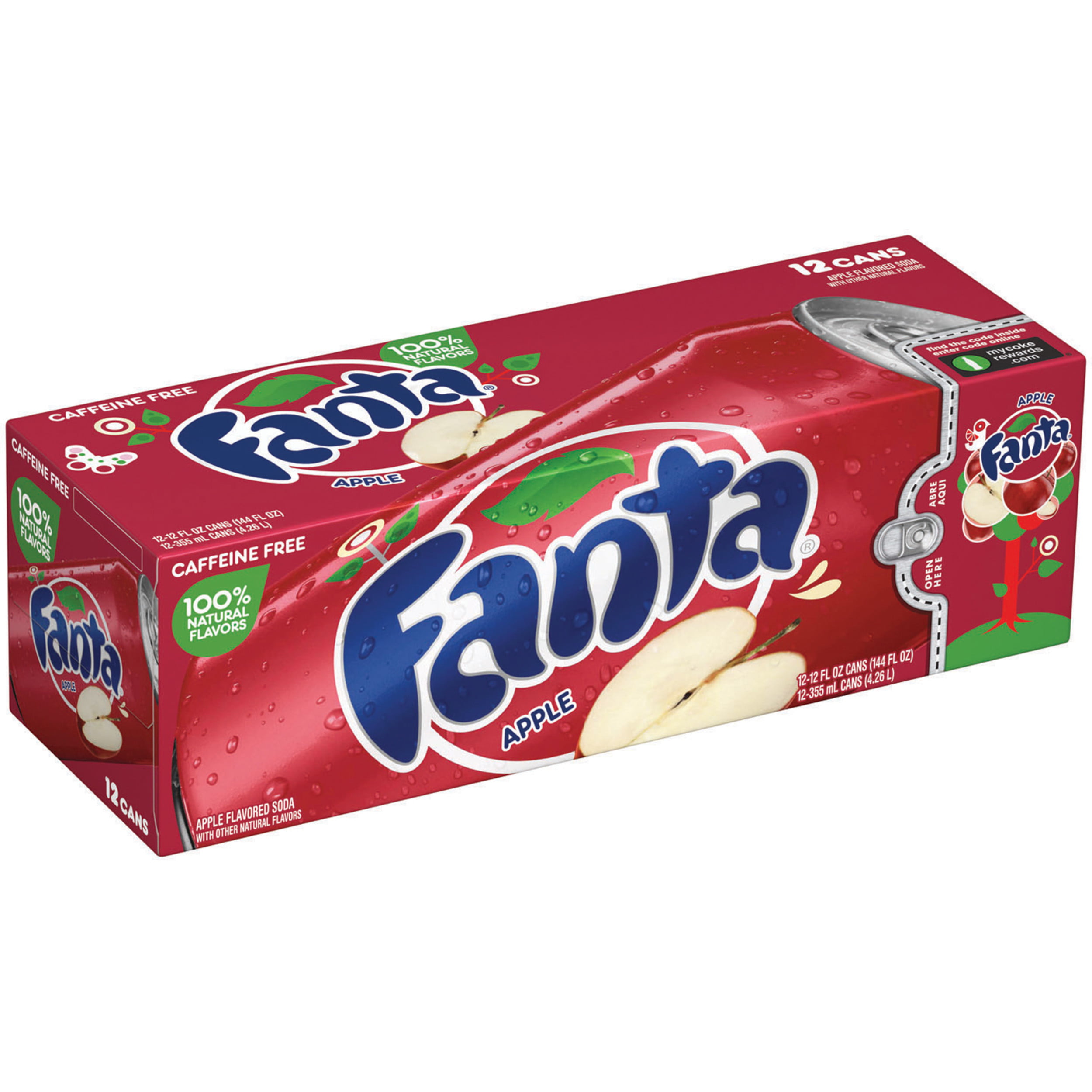 Fanta Apple Fruit Flavored Soda Soft Drink 12 Fl Oz 12 Pack