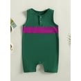 thumbnail image 2 of Bagilaanoe Newborn Baby Boys Summer Jumpsuit Contrast Color Sleeveless Bodysuit 3M 6M 12M 18M Infant Casual One Piece Romper, 2 of 8