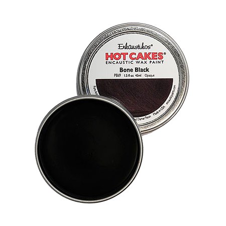 UPC: 0813043010901 | Enkaustikos Hot Cake Encaustic Wax Paint  1.5 oz. Tin  Bone Black