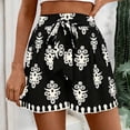 thumbnail image 2 of Women's Shorts Graphic Printed Baggy Tie High Waist Wide Leg Lightweight Summer Beach Pull On Bottoms, 2 of 4