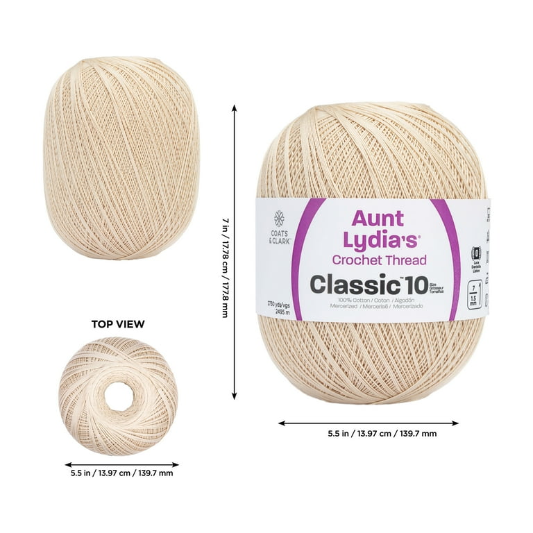 Aunt Lydia's® Classic™ Natural Crochet Thread, 2730 Yards Size 10
