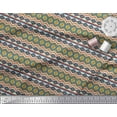 thumbnail image 3 of Soimoi Green Velvet Fabric Aztec Geometric Printed Fabric 1 Yard 58 Inch Wide, 3 of 3