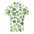 thumbnail image 5 of PNTUTB St. Patrick's Day Fashion Men's Casual Print Short Sleeve Collared Button Down Pullover Blouse, 5 of 6