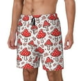 thumbnail image 2 of Uemuo Amanita Red Mushroom Pattern Mens Swim Trunks Quick Dry Board Shorts with Mesh Lining, Stretch Beach Shorts Quick Dry No-Chafing Board Shorts-Small, 2 of 9