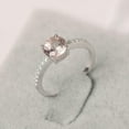 thumbnail image 3 of HeartsAndYou 1.5ct Natural Morganite Diamond Solitaire with Accent Ring 14k SOLID White Gold, 3 of 8