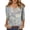 #06Gray, variant on Ladies Soft Floral Pattern V Neck 3/4 Sleeve T Shirts Loose Fit Casual Daily Wear Blouse Shirts