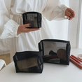 thumbnail image 4 of Bolsas de malla transparente para cosméticos, 1/3 piezas, pequeñas y grandes bolsas de maquillaje negras, estuche organizador de artículos de tocador, 4 of 5