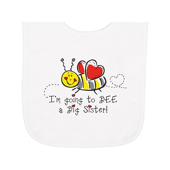 Inktastic Bee Future Big Sister Baby Terry Cloth Bib