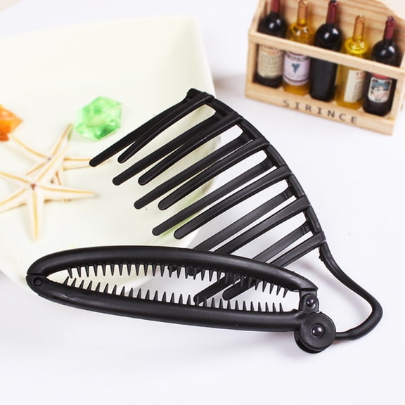 Raindrops Hair Lifting Clip Black Plastic Hair Disk for Women, 1 Set, Stylish Hair Accessory for Parties and Daily Use