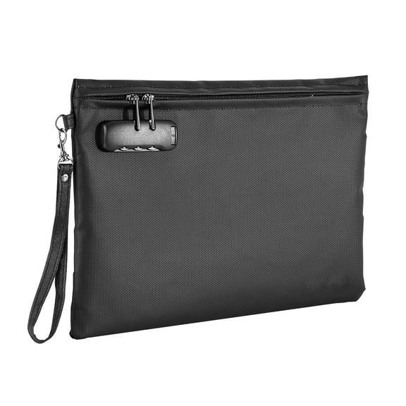 KFFKFF Fireproof Document Bag, 1832 ℉ Heat-Resistant and Waterproof Storage Bag with Lock, Portable Organizer for Home, Office, Travel, Passports, and Important Files